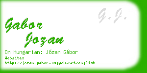 gabor jozan business card